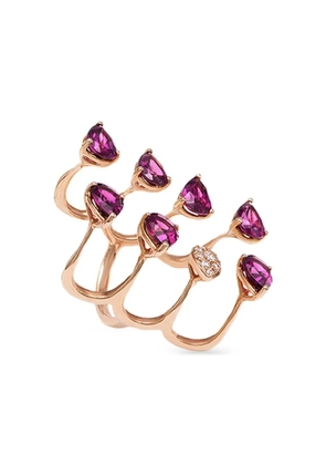 Stefere 18K rose gold Aurore amethyst and sapphire ring - Pink