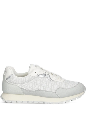 Armani Exchange monogram-patterned lace-up sneakers - Grey
