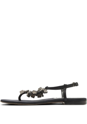 Burberry Pre-Owned leather flat sandals - Black