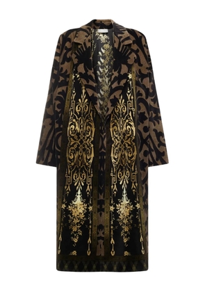 Pierre-Louis Mascia damask-print velvet coat - Brown