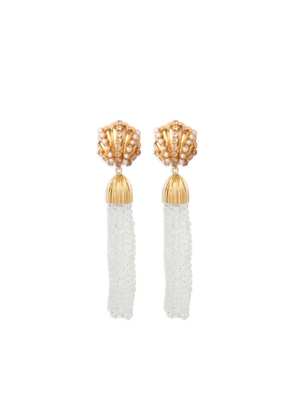 Bounkit Jewelry crystal-embellished tassel earrings - Gold