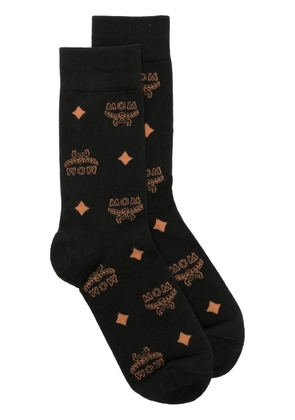 MCM monogram-print knit socks - Black