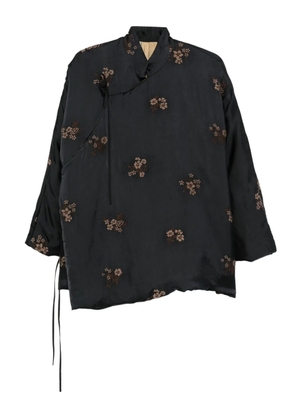 Uma Wang floral-motif oversized jacket - Black