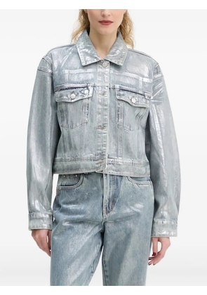 Gestuz metallic-effect denim jacket - Blue