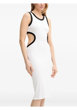 LIU JO cut-out ribbed midi dress - White