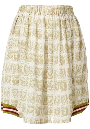 Jean Paul Gaultier Pre-Owned printed pleated skorts - Green