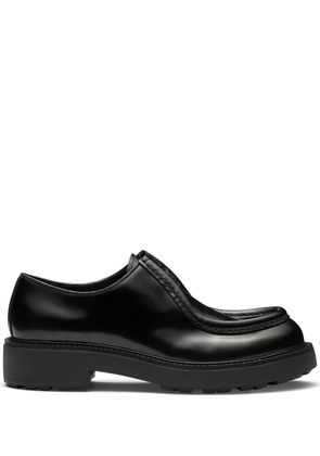 Prada brushed-leather loafers - Black