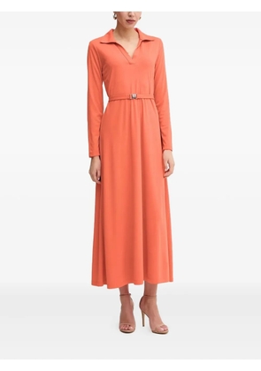 DKNY long-sleeved belted dress - Orange
