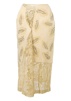 Comme Des Garçons Pre-Owned 1997 lace panelled skirt - Neutrals