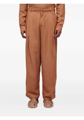 Osklen pleated linen trousers - Brown