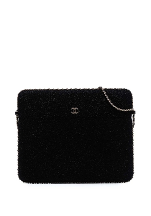 CHANEL Pre-Owned 2016-2017 CC Tweed Chain Around Tablet Holder crossbody bag - Black