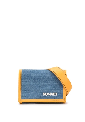 Sunnei logo print trifold wallet - Blue