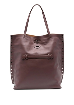 Zanellato medium A'spasso® stud-embellished leather tote bag - Red
