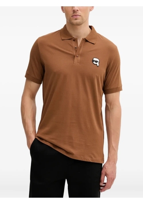 Karl Lagerfeld Ikon-patch polo shirt - Brown
