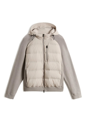 Woolrich quilted knitted-panel coat - Grey
