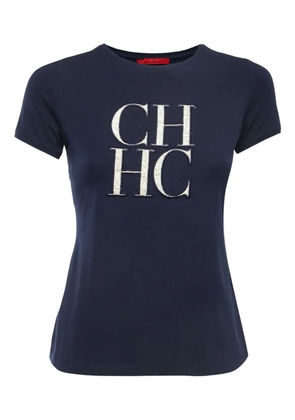 Carolina Herrera Vintage logo-patch T-shirt - Blue
