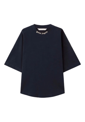Palm Angels curved-logo T-shirt - Blue