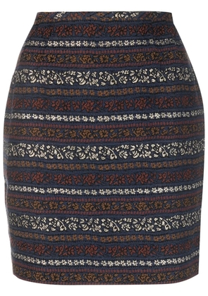 Jean Paul Gaultier Pre-Owned 1990s patterned-jacquard skirt - Blue