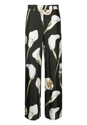 Lanvin Calla Lily-print silk trousers - Green