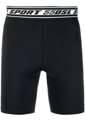 Diesel logo waistband cycling shorts - Black