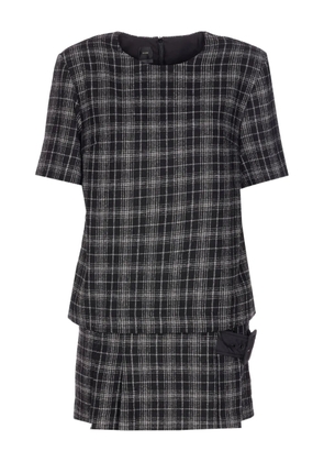 PINKO check-pattern belted mini dress - Black