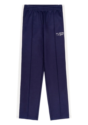 Sporty & Rich logo-embroidered stripe-detailing track pants - Blue