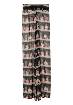 Amir Slama graphic-print silk trousers - Black