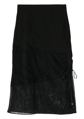 SHIATZY CHEN panelled wool midi skirt - Black