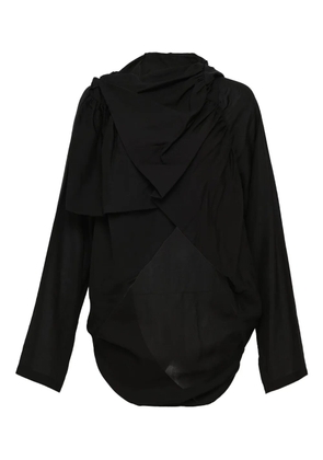Yohji Yamamoto draped hooded jacket - Black
