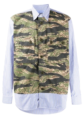 Junya Watanabe military vest layered shirt - White