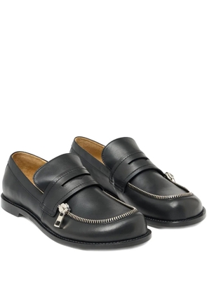 JW Anderson zip-detail penny loafers - Black