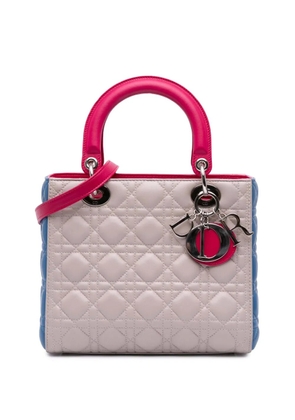 Christian Dior Pre-Owned 2014 Medium Tricolor Lambskin Cannage Lady Dior satchel - Brown