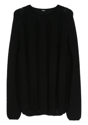 Versace Pre-Owned 2000 openwork-knit cotton jumper - Black