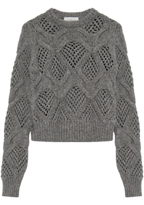 Sportmax open-knit long-sleeve jumper - Grey