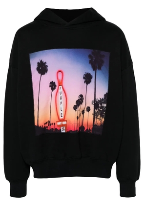 Purple Brand x Blue Sky photograph-print hoodie - Black