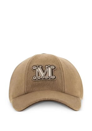 Max Mara FEDORA logo-patch camel wool cap - Brown
