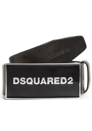 DSQUARED2 logo-plaque leather belt - Black