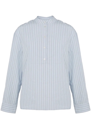 Yves Salomon striped cotton poplin blouse - Blue