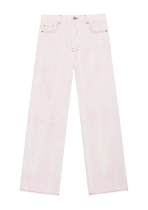 GANNI logo-patch jeans - Pink