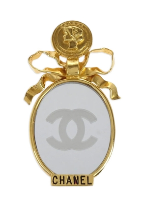 CHANEL Pre-Owned 1990-2000s Bow Mirror brooch - Gold
