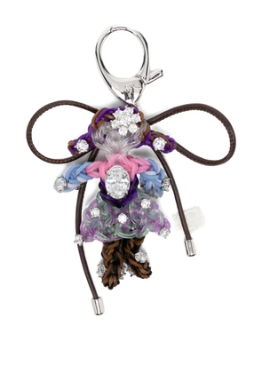 SHUSHU/TONG rhinestone woven doll keychain - Purple