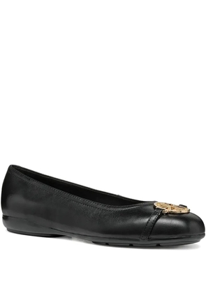 Geox annytah leather circular-detail ballet flats - Black