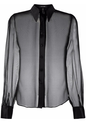 STYLAND sheer long-sleeve shirt - Black
