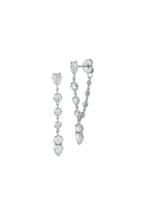 Jade Trau Poppy Loop diamond earrings - Silver