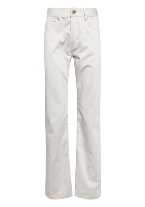 AMI Paris logo-patch straight trousers - White