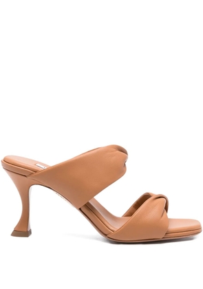 Aquazzura 85mm Twist leather mules - Brown