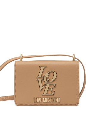 Love Moschino small logo-plaque crossbody bag - Brown