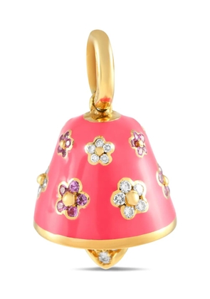 Aaron Basha 18K yellow gold Bell diamond and sapphire charm