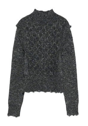 PINKO ruffled high-neck sweater - Grey