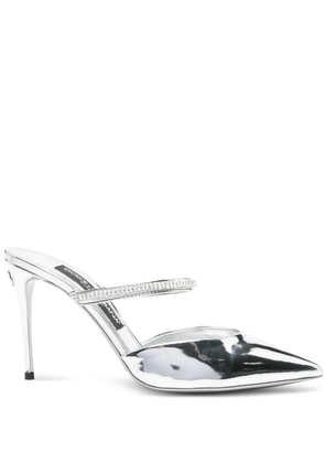 Dolce & Gabbana Pre-Owned crystal-embellished pointed-toe mules - Silver
